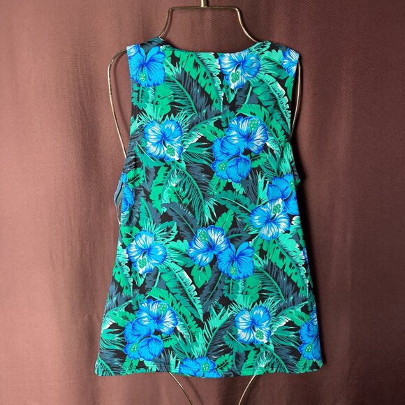 Lands' End Women's 4, 2-10 LONG Floral Print High Neck Swimwear Tankini Top Chlo - Picture 5 of 9